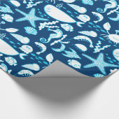 海魚のクジラのカニの下の包装紙| ラッピングペーパー (角)