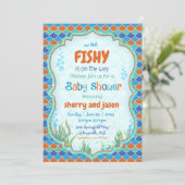 海魚のベビーシャワー招待状 カード (スタンド正面)
