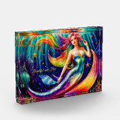 海魚の人魚の尾航海の芸術神話 フォトブロック (左)