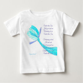 海魚の尾Tシャツの下に詩を添える ベビーTシャツ