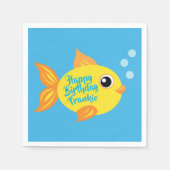 海魚の誕生日パーティーの下で スタンダードカクテルナプキン (正面)