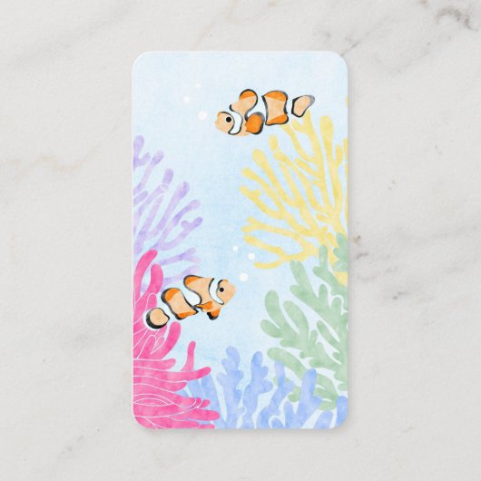 海魚の赤ちゃんシャワーブックリクエストの下 エンクロージャーカード (裏面)