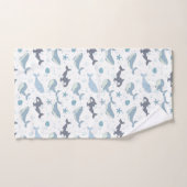 海魚の鯨模様，貝殻，泡b バスタオルセット (ハンドタオル)