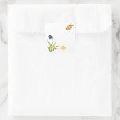 海魚や海藻を水彩にする スクエアシール (バッグ)