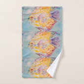 海魚カラフル海ビーチシーシャワー バスタオルセット (ハンドタオル)