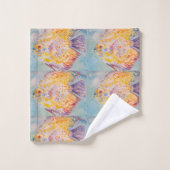 海魚カラフル海ビーチシーシャワー バスタオルセット (ウォッシュタオル)