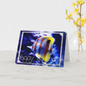 海魚ハッピーバースデーグリーティングカード カード (黄色い花)