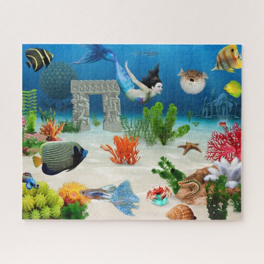 海魚マーメイドアリエル水中海生活 ジグソーパズル (横)