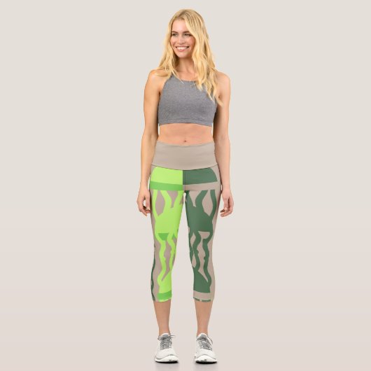 海魚抽象芸術 カプリレギンス (正面)