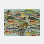 海魚魚釣り熱帯魚エキゾチックカラフル ドアマット (正面)