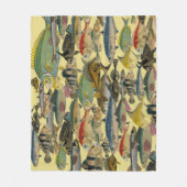 海魚魚釣り熱帯魚エキゾチックカラフル フリースブランケット (正面)