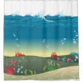 海魚（水中） シャワーカーテン (正面)