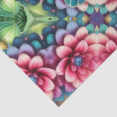 海鮮やかカラフル亀の花の模様 薄葉紙 (詳細)