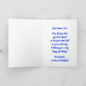 海鮮やかブルーシーカメハッピーバースデー カード (内部)