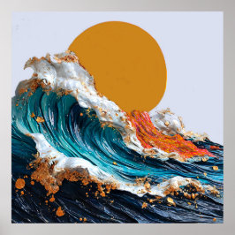 海鮮やか波 ポスター