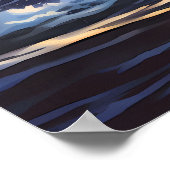 海鮮やか波 |愛 ポスター (角)