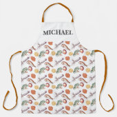 海鮮カニ料理人のイニシャル エプロン (正面)