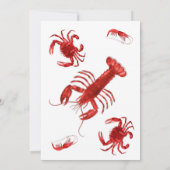 海鮮パーティー 赤 白 カスタム 誕生日パーティー 招待状 (裏面)