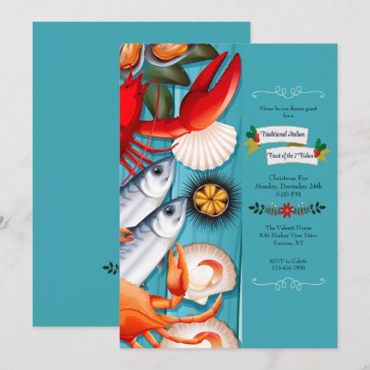 海鮮ボーダー 招待状 (正面/裏面)