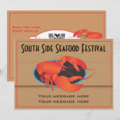 海鮮レストラン ご招待テンプレート 招待状 (正面/裏面)