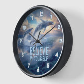 海鯨シースケープ自然夕日感動的 壁時計 (傾斜)