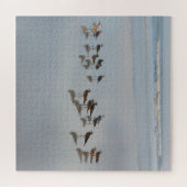 海鳥がビーチ自然撮影に集まる ジグソーパズル (横)