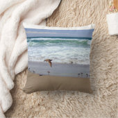 海鳥と波綿枕 クッション (ブランケット)