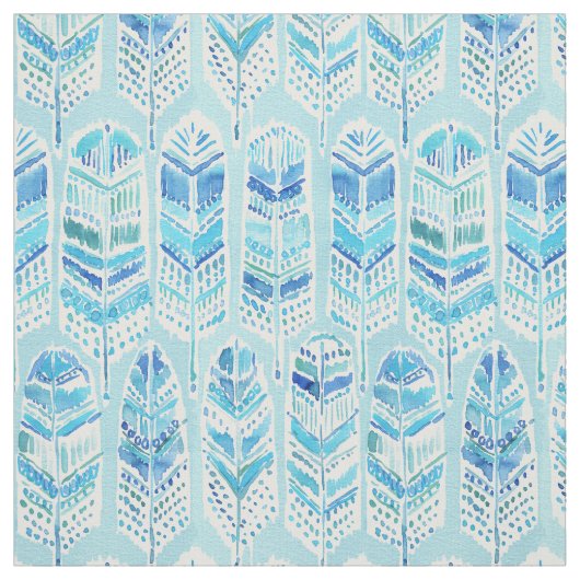 海鳥の水のBeachy水彩画のBohoの羽 ファブリック (見本)