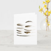 海鳥の羽のメッセージカード カード (黄色い花)