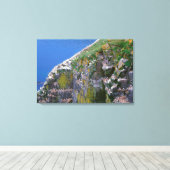 海鳥コロニーオンロッキークリフ キャンバスプリント (インサイチュ (ウッドフロア))