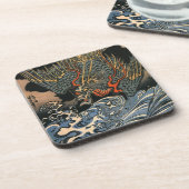 海龍、国芳、海のドラゴン、Kuniyoshi、Ukiyo-e コースター (左側)