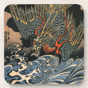 海龍、国芳、海のドラゴン、Kuniyoshi、Ukiyo-e コースター