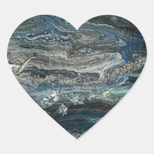 海20抽象芸術の海絵画灰色の夢 ハートシール (正面)