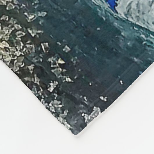 海20抽象芸術の海絵画灰色の夢 フリースブランケット (角)