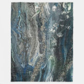 海20抽象芸術の海絵画灰色の夢 フリースブランケット (正面)