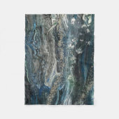 海20抽象芸術の海絵画灰色の夢 フリースブランケット (正面)
