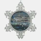 海20抽象芸術の陶芸の夢 スノーフレークピューターオーナメント (正面)