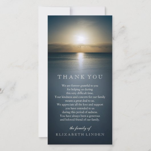 海|の悔やみや弔慰上の日曜日は感謝していしています サンキューカード (正面)
