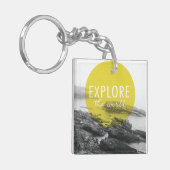 海|は世界の引用文を探検します キーホルダー (正面左)