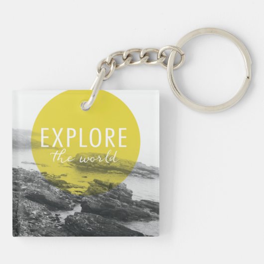 海|は世界の引用文を探検します キーホルダー (裏面)