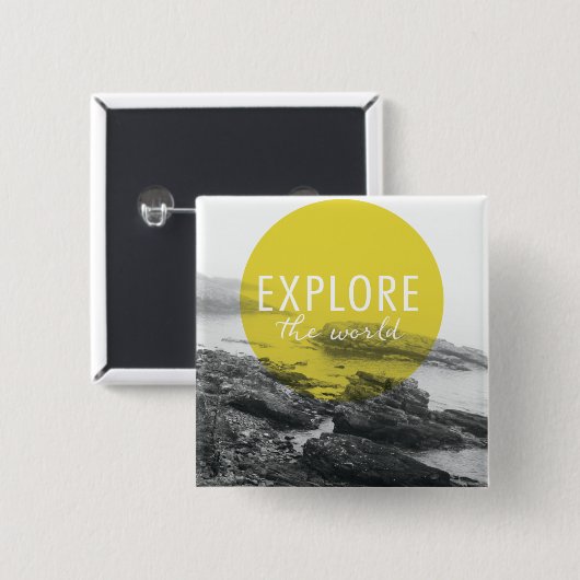 海|は世界の引用文を探検します 缶バッジ (正面&裏面)