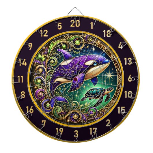 海-インスパイアOrca Dartboardウォールアクセント ダーツボード (正面)