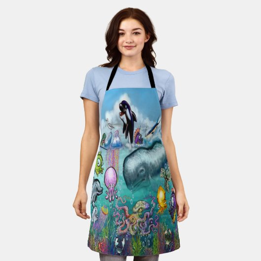 海 エプロン (着用した状態)