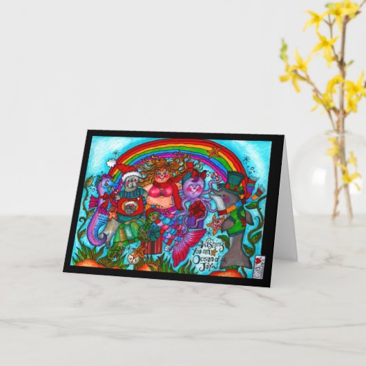 海 カード (黄色い花)