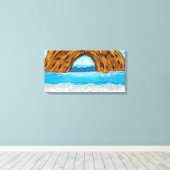 海、キャニオン、マウンテンズデジタルアート キャンバスプリント (インサイチュ (ウッドフロア))