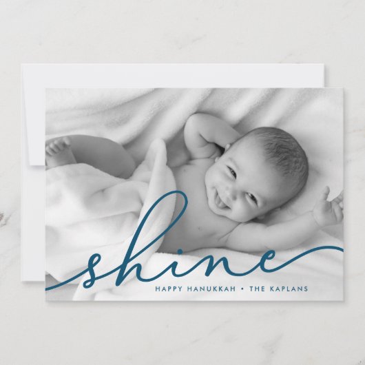 海 |シャインスクリプトHanukkah写真 シーズンカード (正面)
