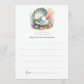 海&シーセルテーマリトルパールベビーシャワー アドバイスカード (正面)