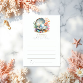 海&シーセルテーマリトルパールベビーシャワー アドバイスカード
