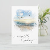 **海・シーヘルムRSVP -ビーチQR AR7 結婚's 招待状 (スタンド正面)