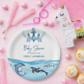 海&シーベビーシャワー ペーパープレート (パーティー)